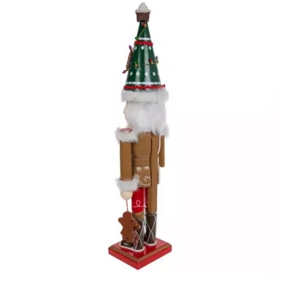 Gingerbread Nutcracker Nutcracker with Christmas Tree Hat - Picture 4 of 4